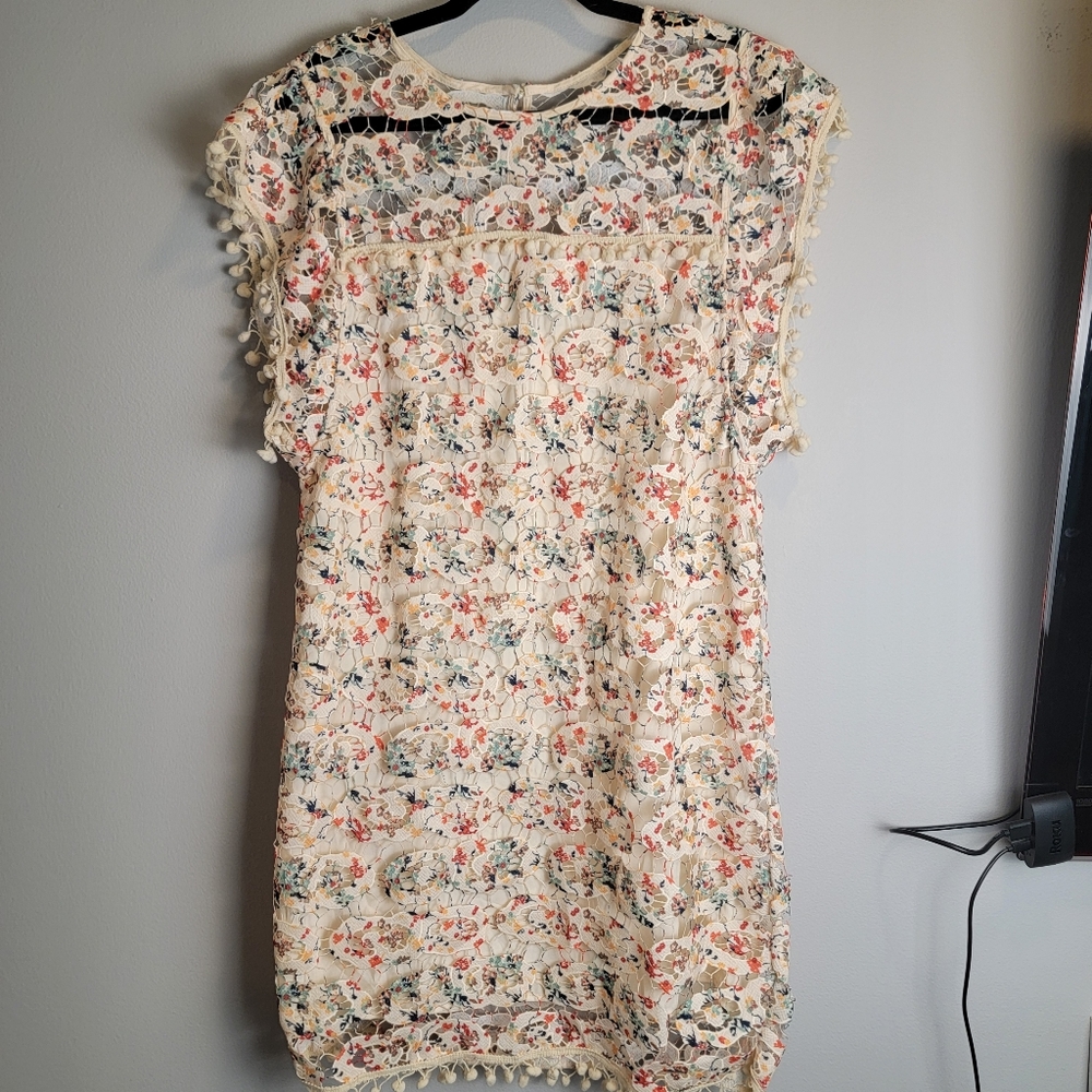 Tularosa Cream Floral Mini Dress